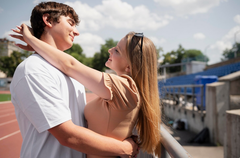 looking at each other 